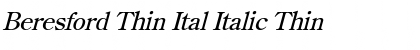 Beresford Thin Ital Italic Thin Font