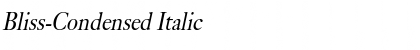 Bliss-Condensed Italic Font