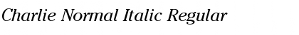 Charlie Normal Italic Font