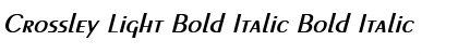 Crossley Light Bold Italic Font