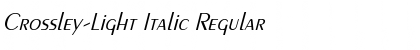 Crossley-Light Italic Regular Font