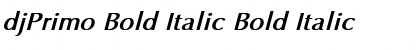 djPrimo Bold Italic Bold Italic Font