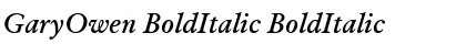 GaryOwen BoldItalic BoldItalic Font
