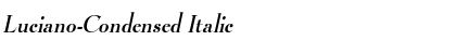Luciano-Condensed Italic Font