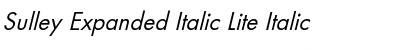Sulley Expanded Italic Lite Italic Font