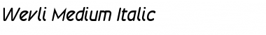 Wevli Medium Italic Font