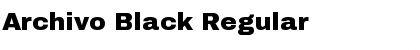 Archivo Black Regular Font