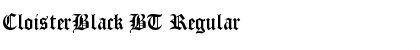 CloisterBlack BT Regular Font