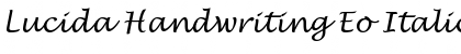Lucida Handwriting Eo Italic Font
