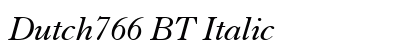 Dutch766 BT Italic font free download