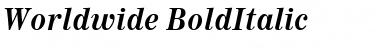 Worldwide BoldItalic Font