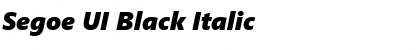 Segoe UI Black Italic Font