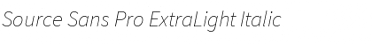 Source Sans Pro ExtraLight Italic Font