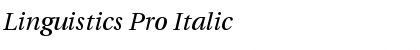Linguistics Pro Italic Font
