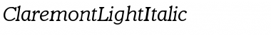 Download ClaremontLightItalic Font