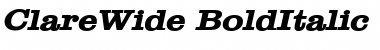 ClareWide BoldItalic Font