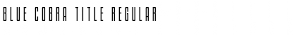 Blue Cobra Title Font