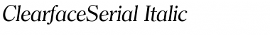 ClearfaceSerial Italic Font