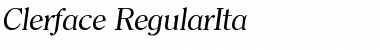 Clerface-RegularIta Regular Font