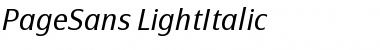 PageSans-LightItalic Regular Font