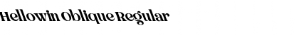 Hellowin Oblique Regular Font