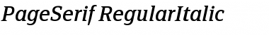 Download PageSerif-RegularItalic Font