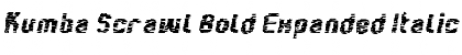 Kumba Scrawl Bold Expanded Italic Font