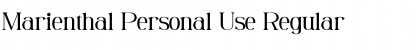 Marienthal Personal Use Font