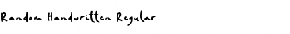 Random Handwritten Regular Font