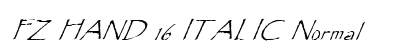 FZ HAND 16 ITALIC Normal Font Preview