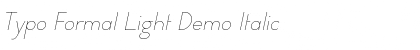 Typo Formal Light Demo Font