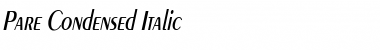 Pare Condensed Italic Font