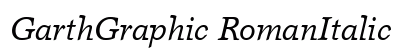 GarthGraphic RomanItalic font free download