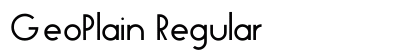 GeoPlain Regular font free download