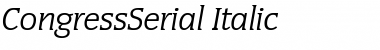 CongressSerial Italic Font