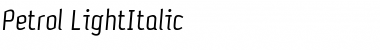 Petrol Light Italic Font