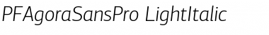 PF Agora Sans Pro Light Italic Font