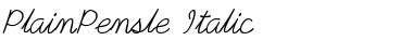 PlainPensle Italic Font