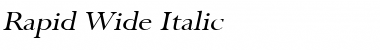 Rapid Wide Italic Font