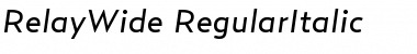 RelayWide-RegularItalic Regular Font