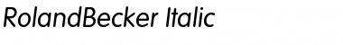 RolandBecker Italic Font