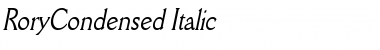 RoryCondensed Italic Font