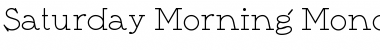 Saturday Morning Monotone NF Regular Font
