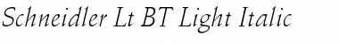 Schneidler Lt BT Light Italic