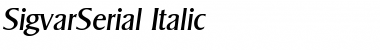 SigvarSerial Italic Font