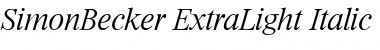 SimonBecker-ExtraLight Italic Font