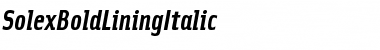 SolexBoldLiningItalic Regular Font