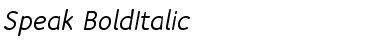 Speak-BoldItalic Regular Font