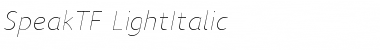 SpeakTF-LightItalic Regular Font