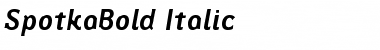 SpotkaBold Italic Regular Font